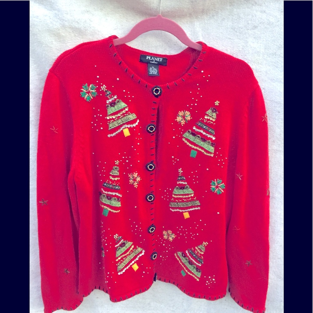 Planet & Company Christmas Sweater XL red